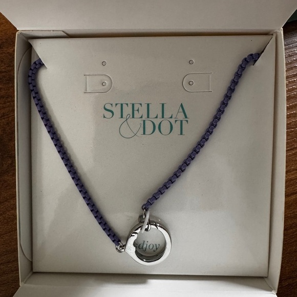Stella & Dot Jewelry - Stella & Dot Lavender Charm Keeper Necklace with Silver Clasp - Brand New in Box